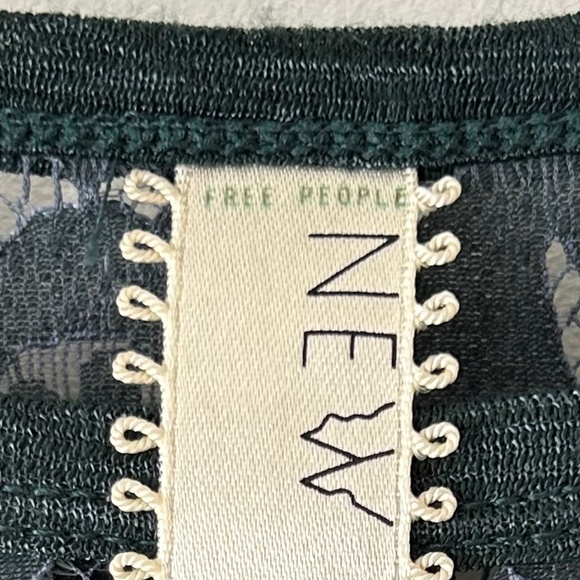 Free People New Romantics Green Lace Top - Picture 7 of 13